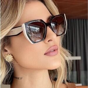 Prada Sunglasses Cateye PR 15WS 01R0A6 Tortoise Powder Pink Brown AUTHENTIC
